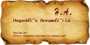 Hegedűs Annamária névjegykártya
