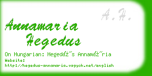 annamaria hegedus business card